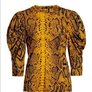 Proenza Schouler Snakeskin-Print Puff-Sleeve T-Shirt